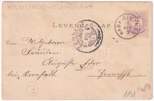 1899 (Vorläufer) Kisdisznód, Michelsberg, Cisnadioara; Der halbe Stein / szász népviselet / Transylv...