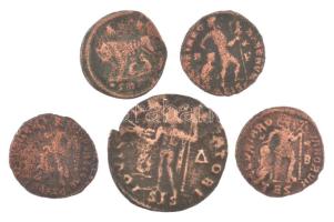 Római Birodalom 5db bronz érméből álló tétel, közte hamisak is! T:VF,F Roman Empire 5pcs of bronze coin lot, with fakes among them! C:VF,F