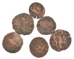 Római Birodalom 6db-os, rossz állapotú bronz érméből álló tétel, közte hamisak is! T:F,VG 
Roman Em...
