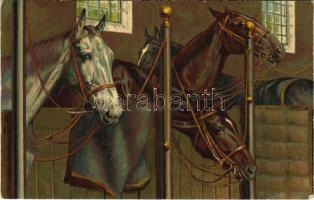 Lovak / horses. Wenau-Pastell N.o. 950 litho (EK)
