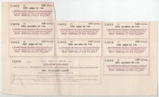 Budapest 1911. "Kisbirtokosok Országos Földhitelintézete" 4 1/2%-os záloglevele 200K-ról, ...