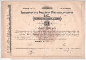 1909. Budapest "Kisbirtokosok Országos Földhitelintézete" 4 1/2%-os záloglevele 200K-ról, magyar, német és francia nyelven, szárazpecséttel, szelvényekkel T:F