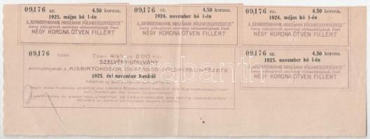 1909. Budapest "Kisbirtokosok Országos Földhitelintézete" 4 1/2%-os záloglevele 200K-ról, ...