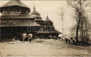 Görögkeleti templom Tarnowkán. Hofmann cs. és kir. altábornagy hadtestje. Hadifénykép Kiállítás / WWI Austro-Hungarian K.u.K. military, Orthodox wooden church