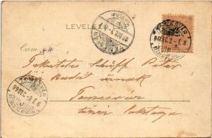 1899 (Vorläufer) Temesvár, Timisoara; Losonczy tér, szerb püspöki palota. Corvina könyvkereskedés ki...