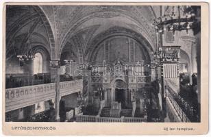1913 Liptószentmiklós, Liptovsky Mikulás; Új izraelita templom, zsinagóga, belső / synagogue interior (fa)