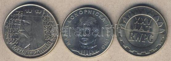 Lengyelország 1964-78. 10Zl (1x), 20Zl (2x) klf motívumokkal T:1