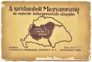 1920 Kogutowitz A szétdarabolt Magyarország térképe 70x46 cm Szakadt borítóval