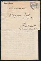 1923 Rákosi Jenő (1842-1929) író, újságíró színházigazgató autográf levele Kedves és drága barátom! ...