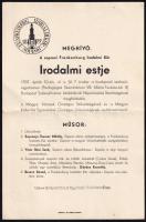 1937 Meghívó a soproni Frankenburg Irodalmi Kör irodalmi estjére, Báthy Anna (1901-1962) operaénekesnő részére címezve, postázva