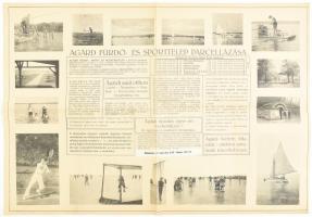 cca 1930 A gróf Nádasdy uradalmának Velencetavi Agárd fürdőtelep felparcellázása. Térkép illusztrált...