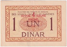 Szerb-Horvát-Szlovén Királyság 1919. 1D (2x), piros "4K" felülbélyegzéssel T:VF Kingdom of...