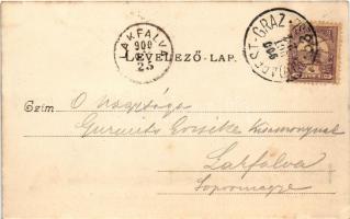 Tata, vár. Nobel Adolf kiadása + "BUDAPEST-GRAZ 53." vasúti mozgóposta