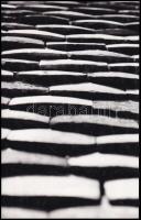 1966 Pécs, Völgyesi István: Háztető, feliratozott vintage fotóművészeti alkotás, ezüst zselatinos fotópapíron, 24x15,2 cm