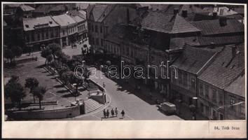 1962 Tóth Iván: Veszprém, feliratozott vintage fotóművészeti alkotás, ezüst zselatinos fotópapíron, kartonlapra felragasztva, 11,5x24 cm