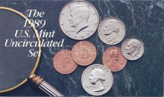 Amerikai Egyesült Államok 1989D 1c-1/2$ (5xklf) + "Denver" zseton, forgalmi sor eredeti to...