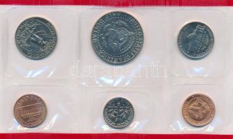 Amerikai Egyesült Államok 1990D 1c-1/2$ (5xklf) + "Denver" zseton, forgalmi sor eredeti to...