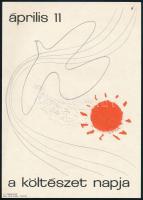1952 A költészet napja, április 11., villamosplakát, Bp., Offset-ny., 24x17 cm