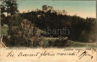 1900 Lánzsér, Lándzsér, Landsee (Sopronszentmárton); Várrom. Alois Pelnitschar / Schlossruine / castle ruins (kis szakadás / small tear)