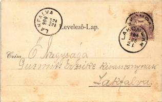 1900 Lakompak, Lackenbach; Dampfmühle und Sägewerk, Hauptplatz, Postgasse, J. Koth's Einkehr Ga...