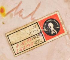 Mihály Béla vörös-fekete retro kerámia váza. Mázas kerámia, kézzel festett, jelzett, hibátlan 21 cm