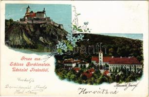 1907 Fraknó, Forchtenstein; Schloss / Fraknó vára / castle. Floral (fl)