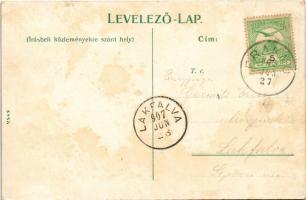 1907 Fraknó, Forchtenstein; Schloss / Fraknó vára / castle. Floral (fl)