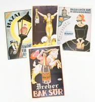 4 db régi magyar reklám plakát modern reprintje 24x34 cm