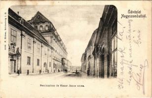 1902 Nagyszombat, Tyrnau, Trnava; Seminarium és Simor János utca. F. Richter kiadása / street, school (apró szakadás / tiny tear)