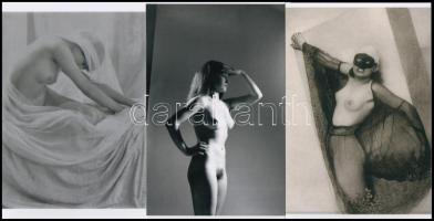 Eltérő időpontokban készült szolidan erotikus felvételek, 5 db modern nagyítás, 15x10 cm