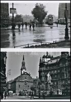 cca 1940 Budapesti villamosok, a 6-ost a Kossuth téren, a 17-es járatot a Ferenciek terén kapták lencsevégre, 2 db modern nagyítás, 15x21 cm