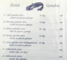 cca 1990 Étlap-Itallap, Szeged, II. osztályú étterem, műbőr borítóval, 32,5x24 cm