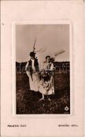 1908 Pusztai élet, aratási idill, magyar folklór / Hungarian folklore (EK)