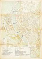 cca 1910 Kogutowicz: Budapest kis közlekedési térképe a legújabb villamos jelzésekkel, Bp., Magyar Földrajzi Intézet, korabeli reklámokkal, kissé szakadt, 38x33 cm, teljes: 50x36 cm