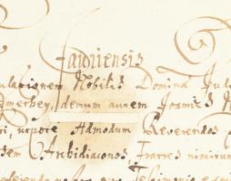 1667 Nagybócsai és köncsögi bortokok adásvételi szerződése Zádory Judit és Kamarás család között