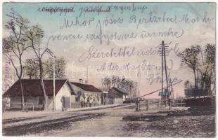 1918 Ceglédbercel, vasútállomás, 221. sz. őrház. Gyeness István kiadása