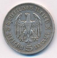 Német Harmadik Birodalom 1936A 5M Ag "Hindenburg" T:VF patina, ph
German Third Reich 1936...
