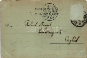 1899 (Vorläufer) Budapest XIV. Ősbudavár, Ős-Budavár, Nagy kávéház este (Rb)