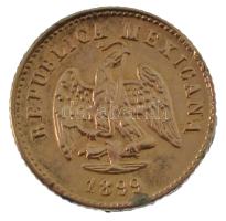 Mexikó 1899MOM 1P Au (1,62g) T:F durva forrasztásnyom Mexico 1899MOM 1 Peso Au (1,62g) C:F soldering trace Krause KM#410.5