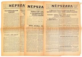 1956 A Népszava 3 db forradalmi száma: 1956. okt. 29., nov. 1., nov. 3. Vegyes állapotban, kisebb szakadásokkal.