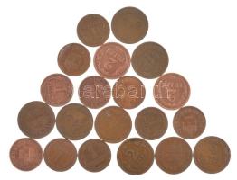 1936-1939. 1f bronz (10x) + 1926-1940. 2f bronz (10x) T:XF-F