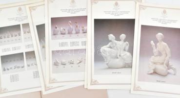 cca 1990 A Hollóházi Porcelánmanufaktúra angol és német nyelvű termékismertető anyaga: mappa 15 db s...