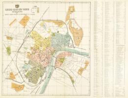 1937 Szeged szab. kir. város térképe, 1:40.000, Szeged, Szeged Városi Nyomda Rt., utcanévjegyzékkel, 45x42 cm