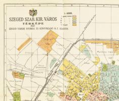 1937 Szeged szab. kir. város térképe, 1:40.000, Szeged, Szeged Városi Nyomda Rt., utcanévjegyzékkel,...