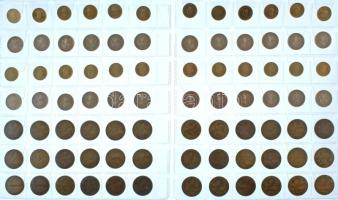 84db-os vegyes 1-2 Forintos érmetétel két műanyag berakólapon T:AU-VF