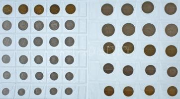 50db-os vegyes forint-fillér összeállítás két műanyag berakólapon T:AU-VF
