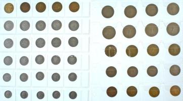 50db-os vegyes forint-fillér összeállítás két műanyag berakólapon T:AU-VF