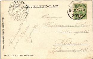 1907 Budapest IX. I. Ferenc József m. kir. honvéd gyalogsági laktanya, őrség elosztás a Törzs épület...