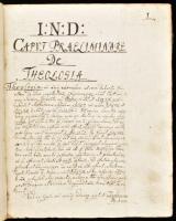 1746 Kézzel írt teológia könyv 461 oldal, Korabeli aranyozott félbőr kötésben 21 cm