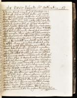 1746 Kézzel írt teológia könyv 461 oldal, Korabeli aranyozott félbőr kötésben 21 cm